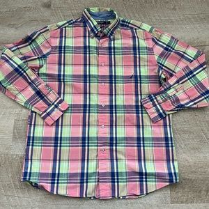 Mens long sleeve button front Nautica size L